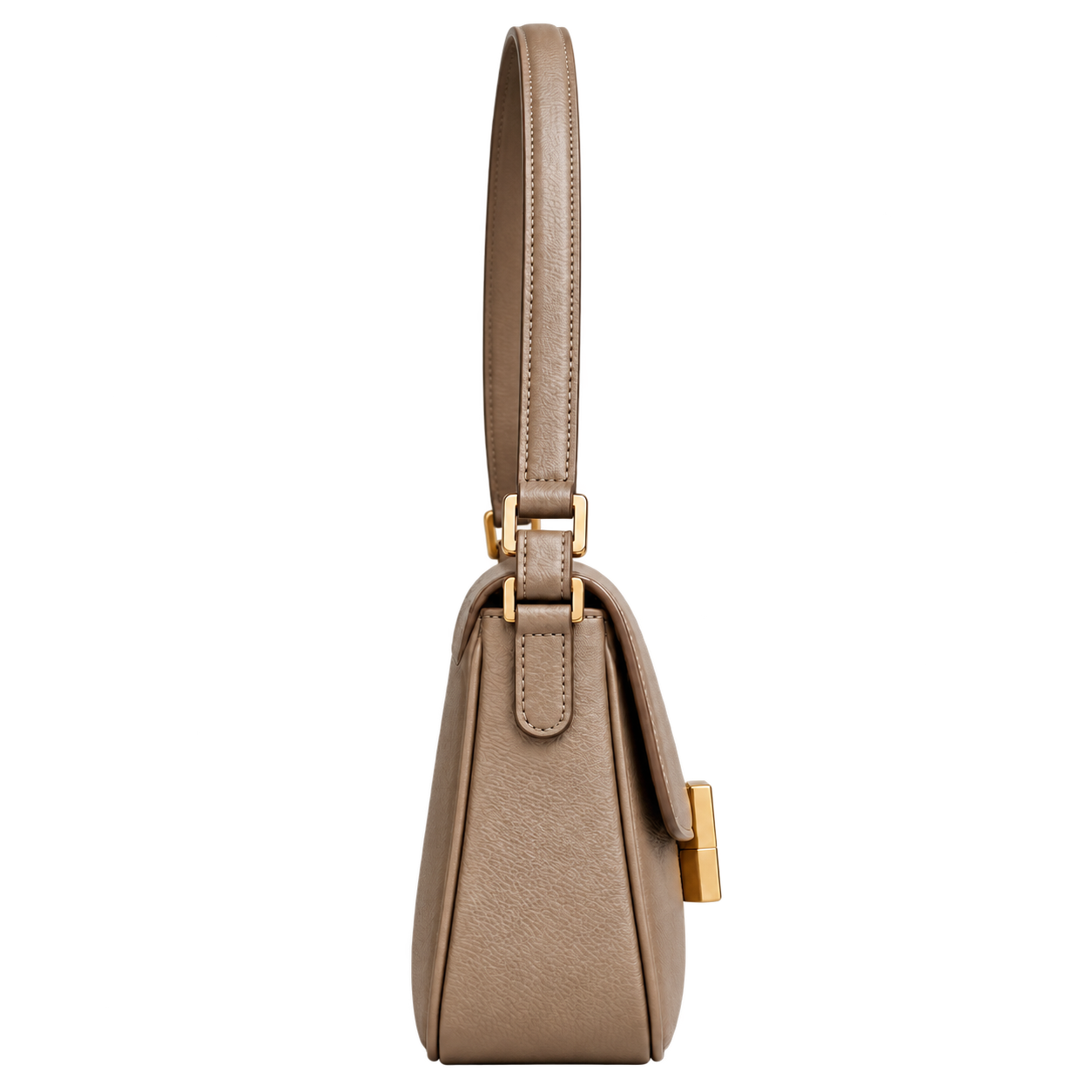 Taupe Arc shoulder bag, side view